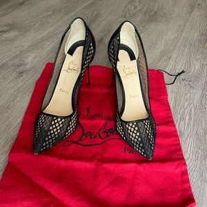Christian Louboutin Black Lace Follies 85mm